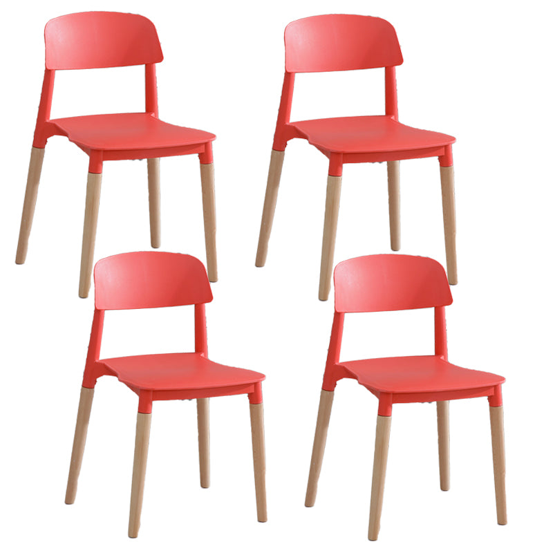 Chaise de salle à manger en plastique de style contemporain, chaises latérales de salle à manger à dossier ouvert pour la cuisine