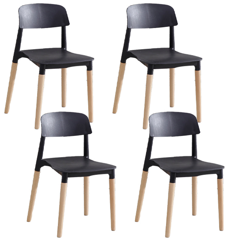 Chaise de salle à manger en plastique de style contemporain, chaises latérales de salle à manger à dossier ouvert pour la cuisine