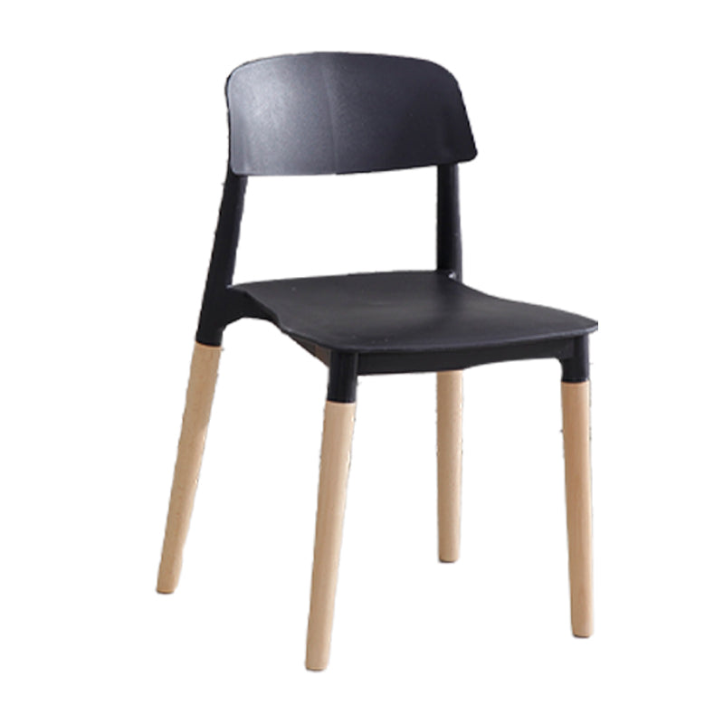 Chaise de salle à manger en plastique de style contemporain, chaises latérales de salle à manger à dossier ouvert pour la cuisine
