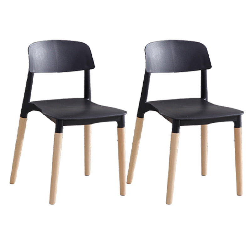 Chaise de salle à manger en plastique de style contemporain, chaises latérales de salle à manger à dossier ouvert pour la cuisine