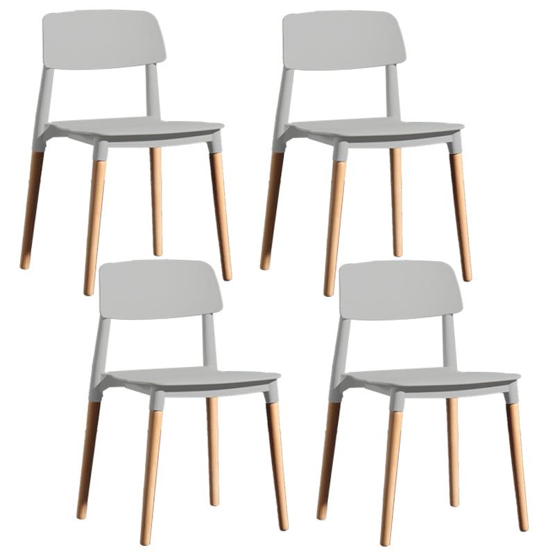 Chaise de salle à manger en plastique de style contemporain, chaises latérales de salle à manger à dossier ouvert pour la cuisine
