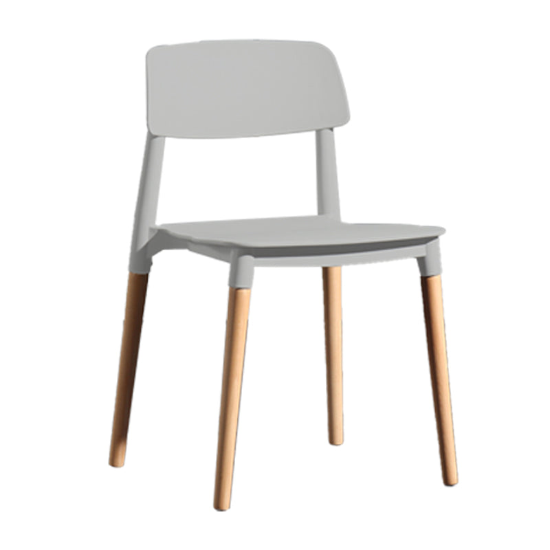 Chaise de salle à manger en plastique de style contemporain, chaises latérales de salle à manger à dossier ouvert pour la cuisine