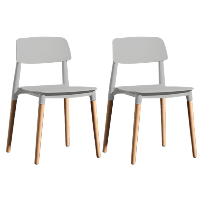 Chaise de salle à manger en plastique de style contemporain, chaises latérales de salle à manger à dossier ouvert pour la cuisine
