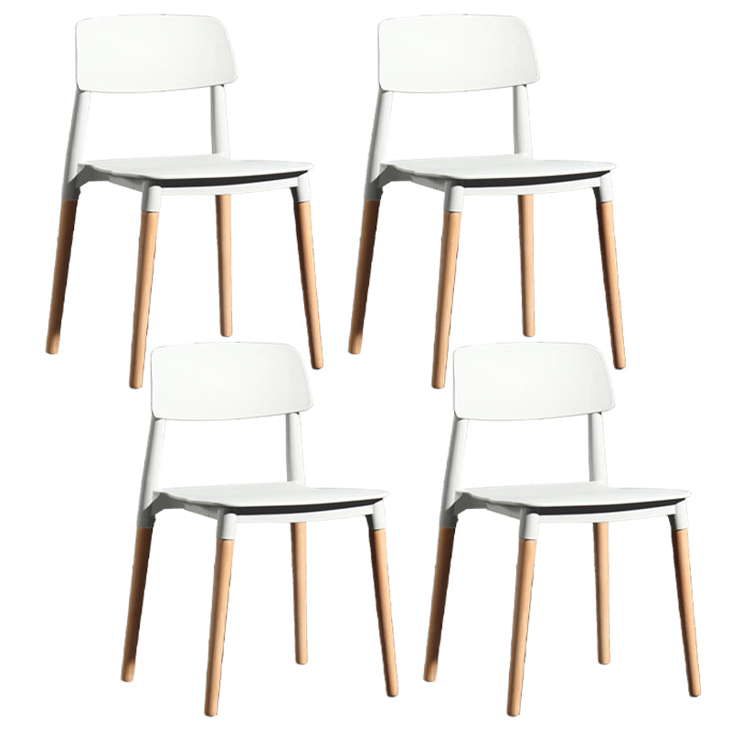 Chaise de salle à manger en plastique de style contemporain, chaises latérales de salle à manger à dossier ouvert pour la cuisine