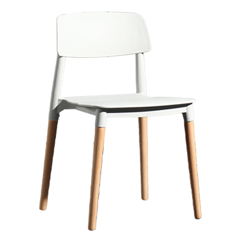 Chaise de salle à manger en plastique de style contemporain, chaises latérales de salle à manger à dossier ouvert pour la cuisine