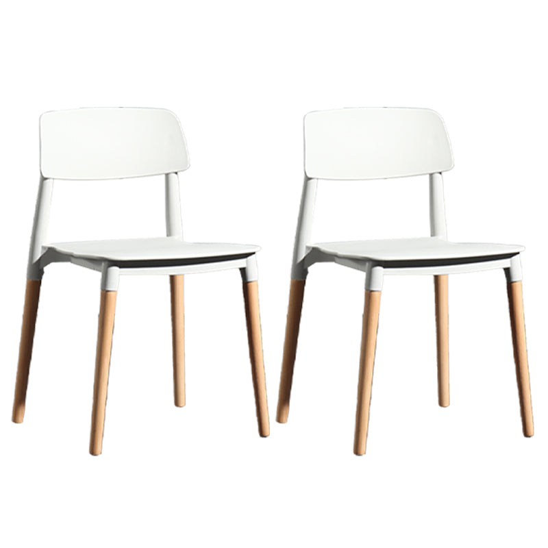 Chaise de salle à manger en plastique de style contemporain, chaises latérales de salle à manger à dossier ouvert pour la cuisine