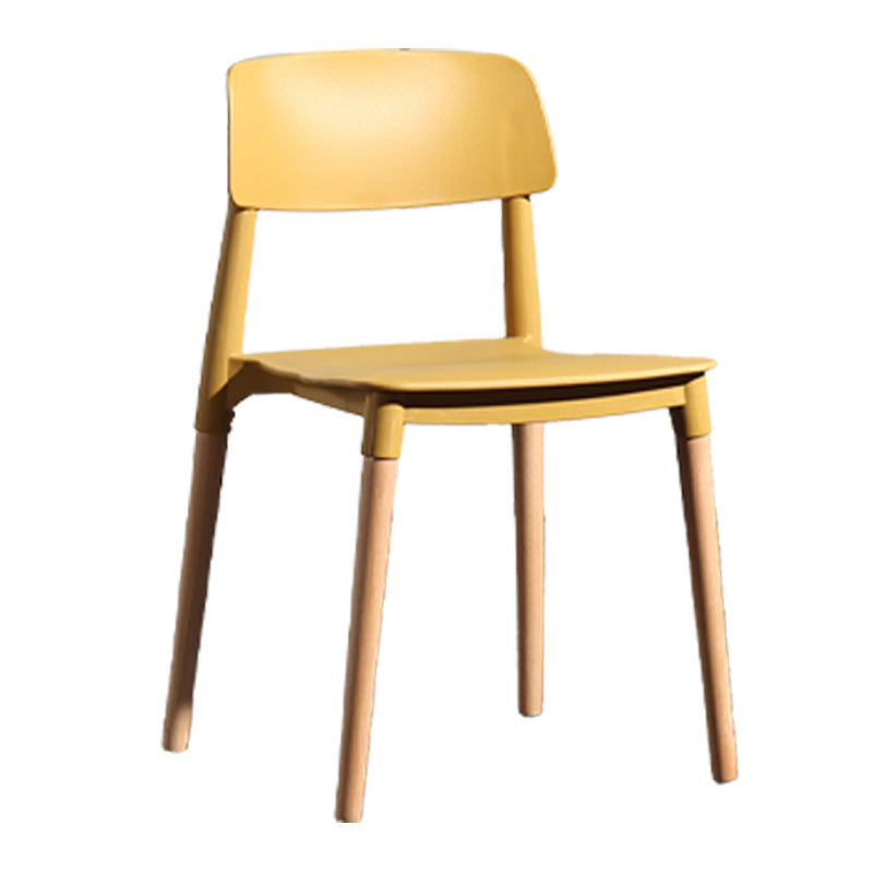 Chaise de salle à manger en plastique de style contemporain, chaises latérales de salle à manger à dossier ouvert pour la cuisine