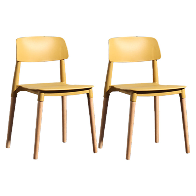 Chaise de salle à manger en plastique de style contemporain, chaises latérales de salle à manger à dossier ouvert pour la cuisine