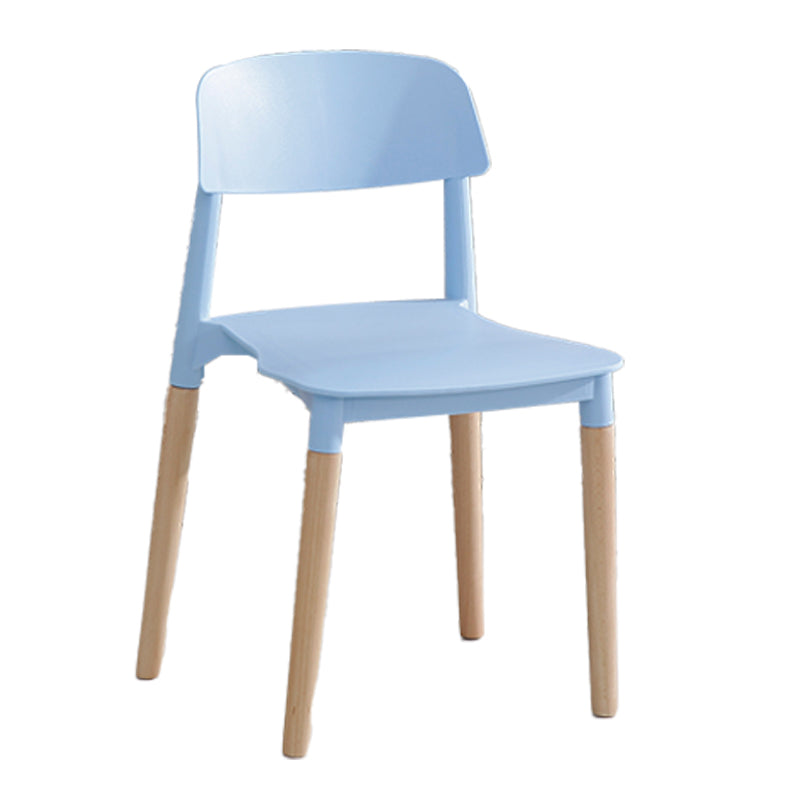 Chaise de salle à manger en plastique de style contemporain, chaises latérales de salle à manger à dossier ouvert pour la cuisine