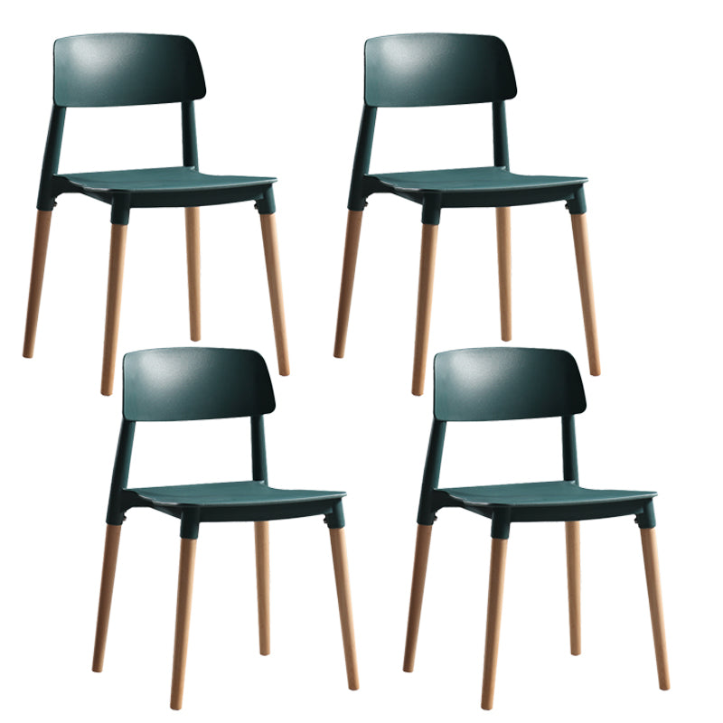 Chaise de salle à manger en plastique de style contemporain, chaises latérales de salle à manger à dossier ouvert pour la cuisine