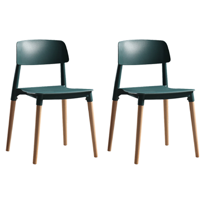 Chaise de salle à manger en plastique de style contemporain, chaises latérales de salle à manger à dossier ouvert pour la cuisine