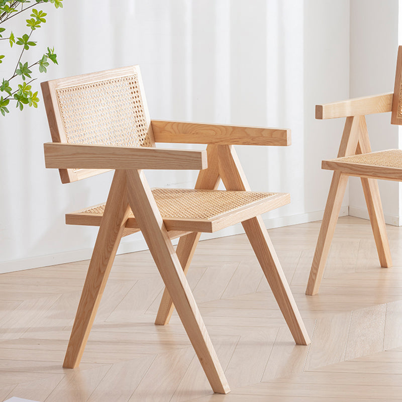 Sillas de madera de roble de estilo moderno, sillón con respaldo abierto para cocina y comedor