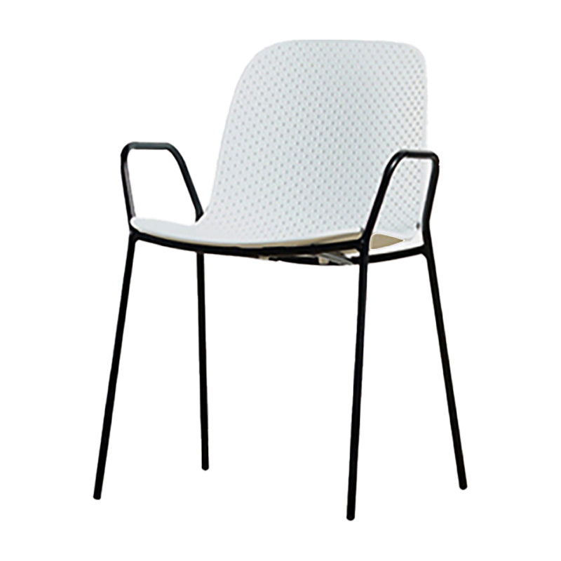 Fauteuil de salle à manger en plastique de style scandinave, chaise simple à dossier solide