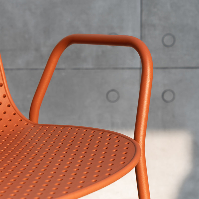 Sillón de comedor de plástico de estilo escandinavo, respaldo sólido, silla individual