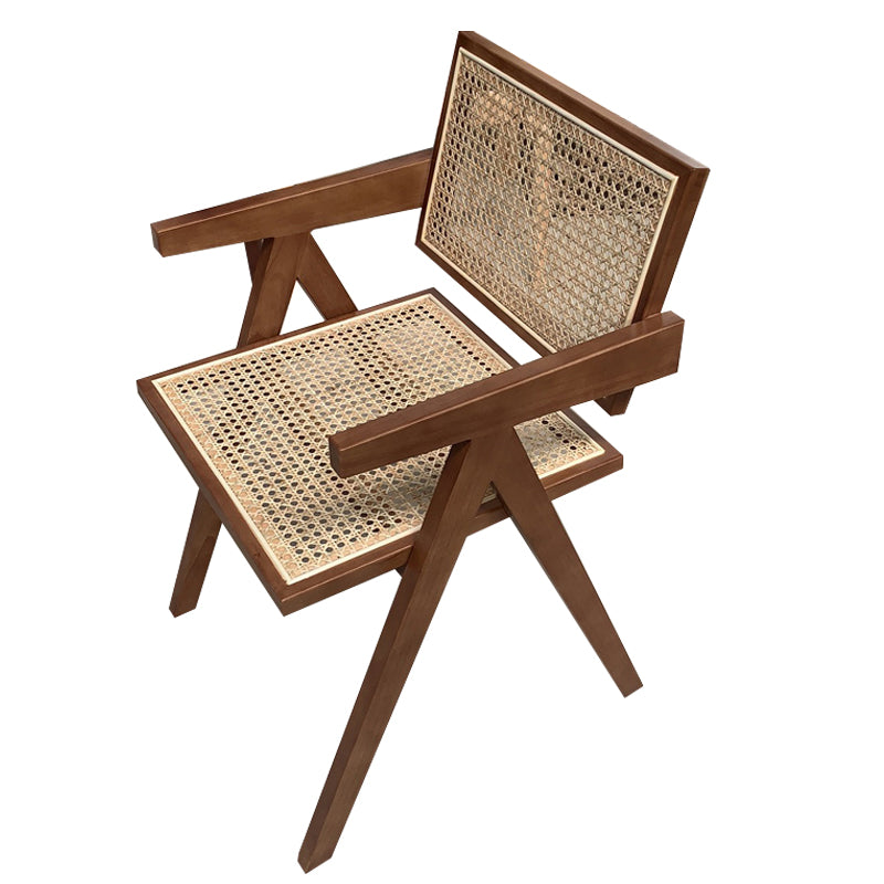 Chaise de salle à manger en bois de style contemporain, chaise d'appoint simple à dossier ouvert pour la cuisine