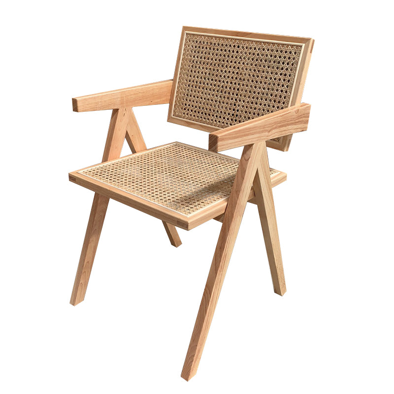 Chaise de salle à manger en bois de style contemporain, chaise d'appoint simple à dossier ouvert pour la cuisine
