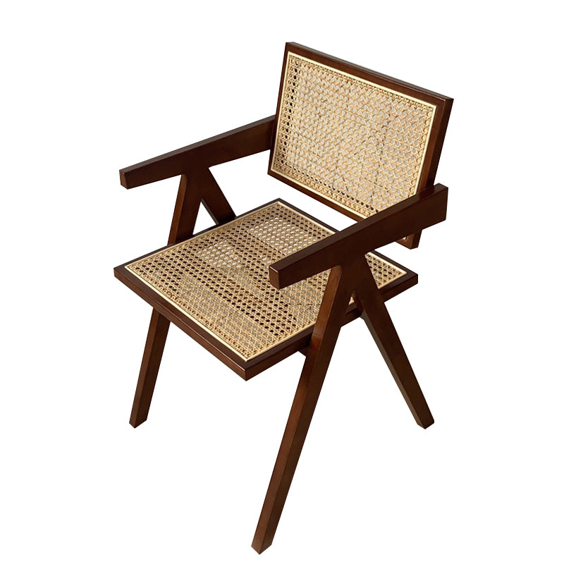 Chaise de salle à manger en bois de style contemporain, chaise d'appoint simple à dossier ouvert pour la cuisine