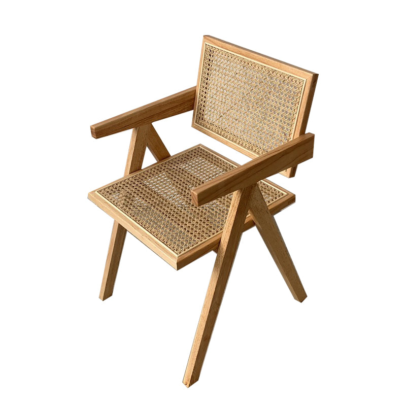 Chaise de salle à manger en bois de style contemporain, chaise d'appoint simple à dossier ouvert pour la cuisine