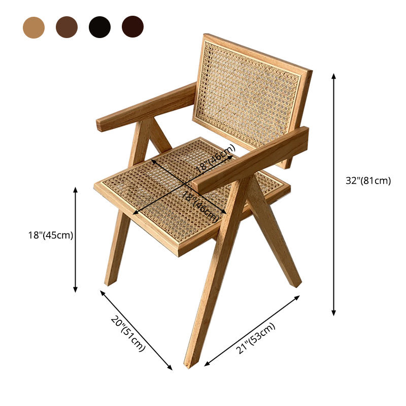 Chaise de salle à manger en bois de style contemporain, chaise d'appoint simple à dossier ouvert pour la cuisine