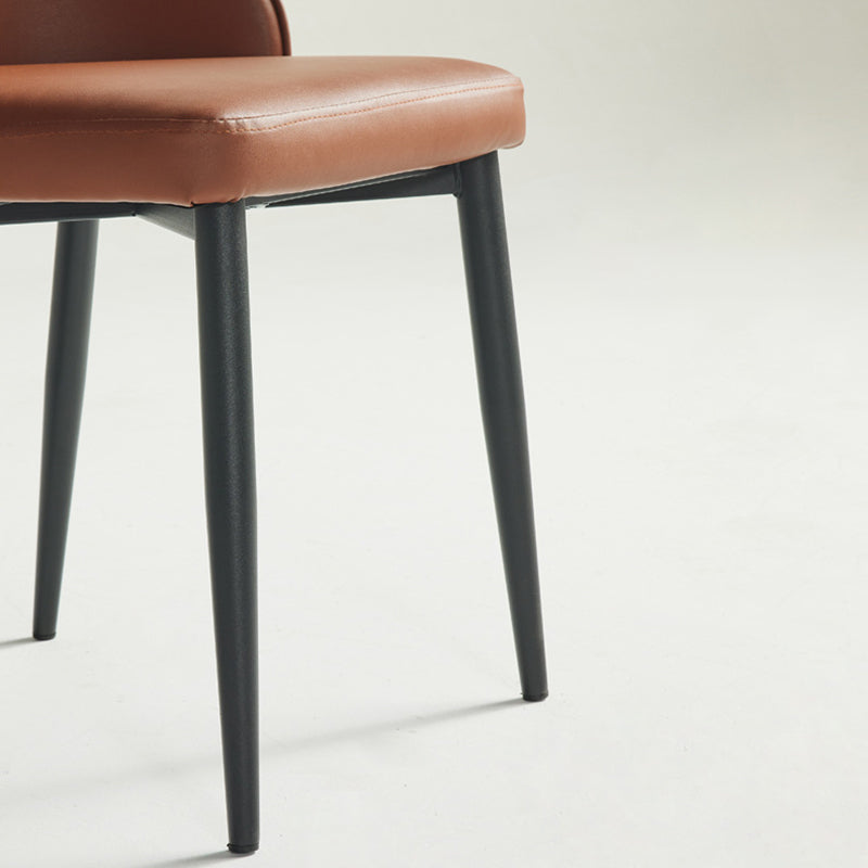 Contemporary Style Metal Chair Set Kitchen Solid Back Side Chairs (Set of 4)