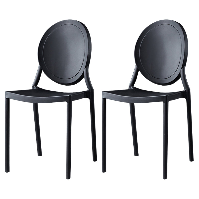 Chaise de salle à manger en plastique de style moderne, chaises latérales empilables à dossier ouvert pour la cuisine