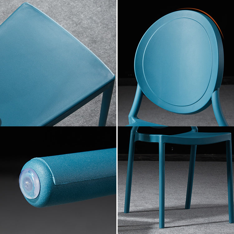 Chaise de salle à manger en plastique de style moderne, chaises latérales empilables à dossier ouvert pour la cuisine
