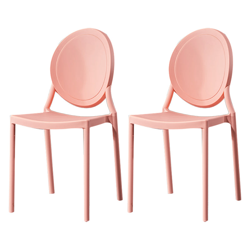 Chaise de salle à manger en plastique de style moderne, chaises latérales empilables à dossier ouvert pour la cuisine