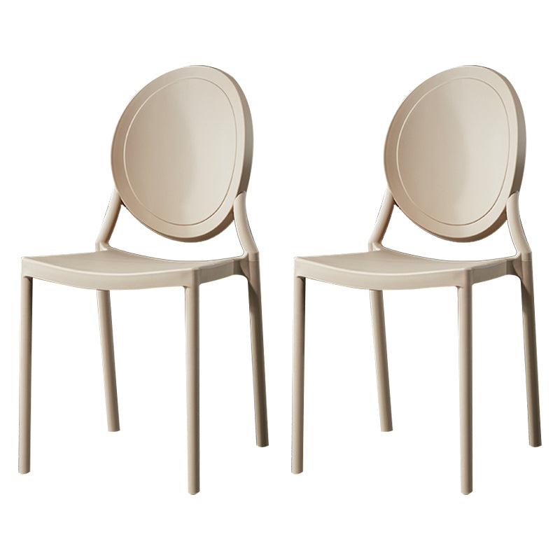 Chaise de salle à manger en plastique de style moderne, chaises latérales empilables à dossier ouvert pour la cuisine