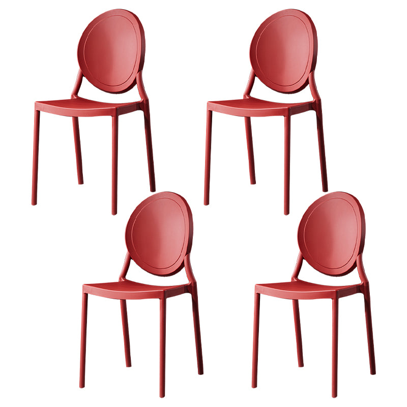 Chaise de salle à manger en plastique de style moderne, chaises latérales empilables à dossier ouvert pour la cuisine