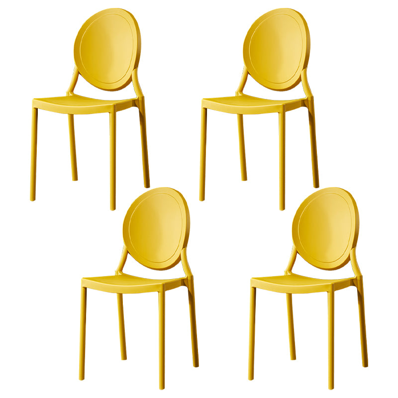 Chaise de salle à manger en plastique de style moderne, chaises latérales empilables à dossier ouvert pour la cuisine