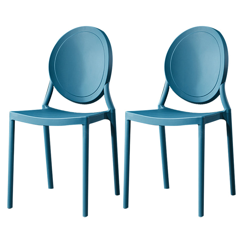 Chaise de salle à manger en plastique de style moderne, chaises latérales empilables à dossier ouvert pour la cuisine