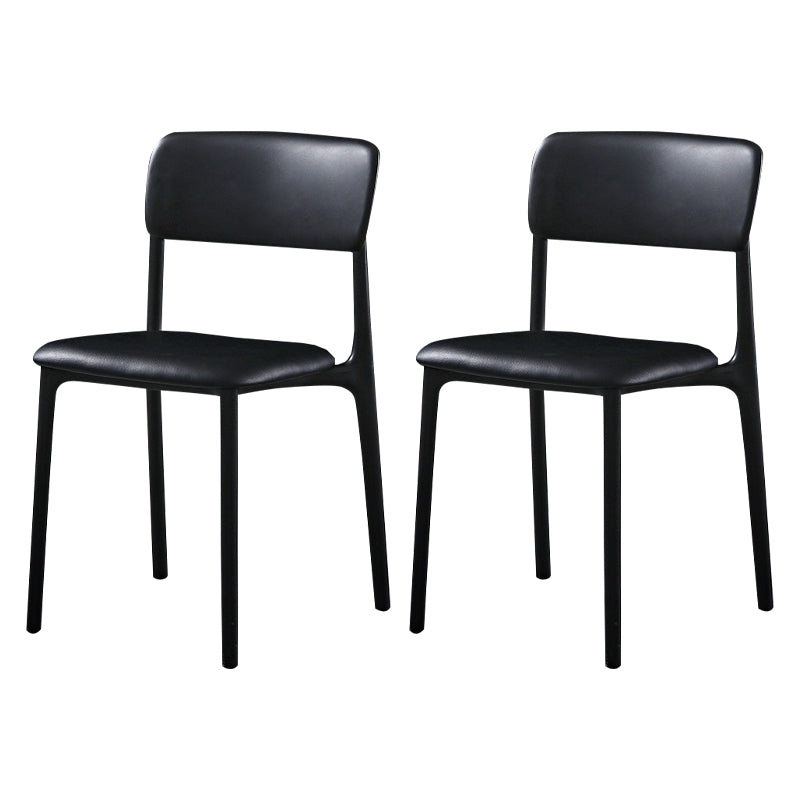 Modern Style Plastic Dining Chairs Open Back Dining Stackable Side Chairs for Kitchen