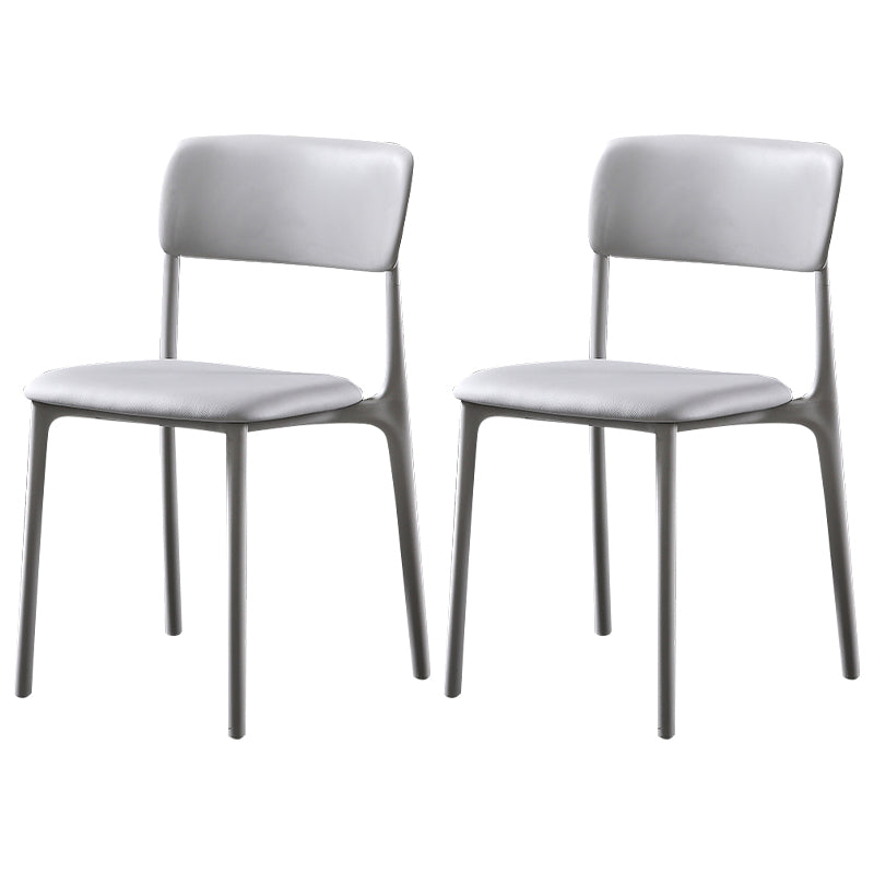 Modern Style Plastic Dining Chairs Open Back Dining Stackable Side Chairs for Kitchen