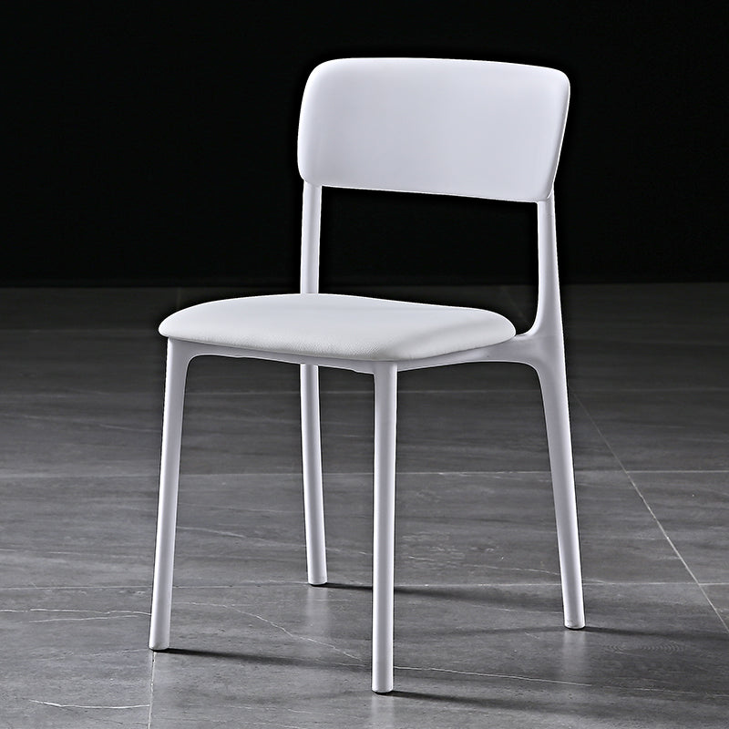 Modern Style Plastic Dining Chairs Open Back Dining Stackable Side Chairs for Kitchen