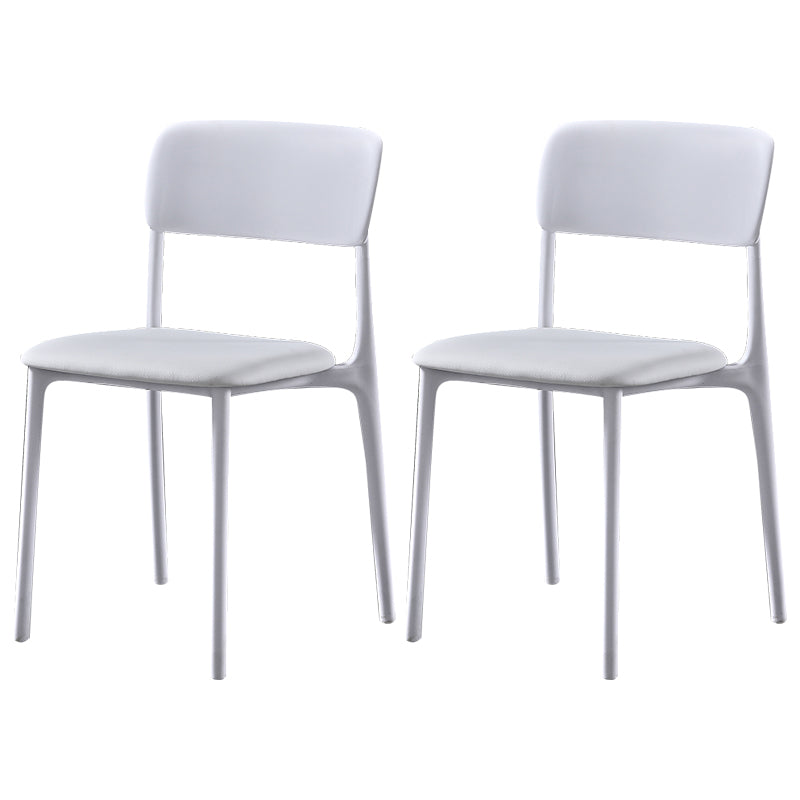 Modern Style Plastic Dining Chairs Open Back Dining Stackable Side Chairs for Kitchen