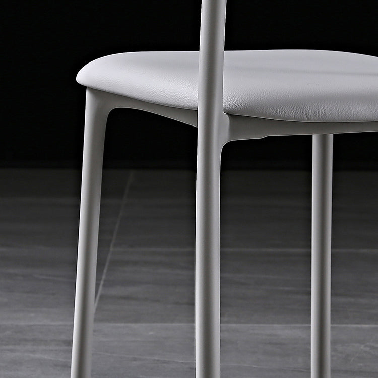 Modern Style Plastic Dining Chairs Open Back Dining Stackable Side Chairs for Kitchen