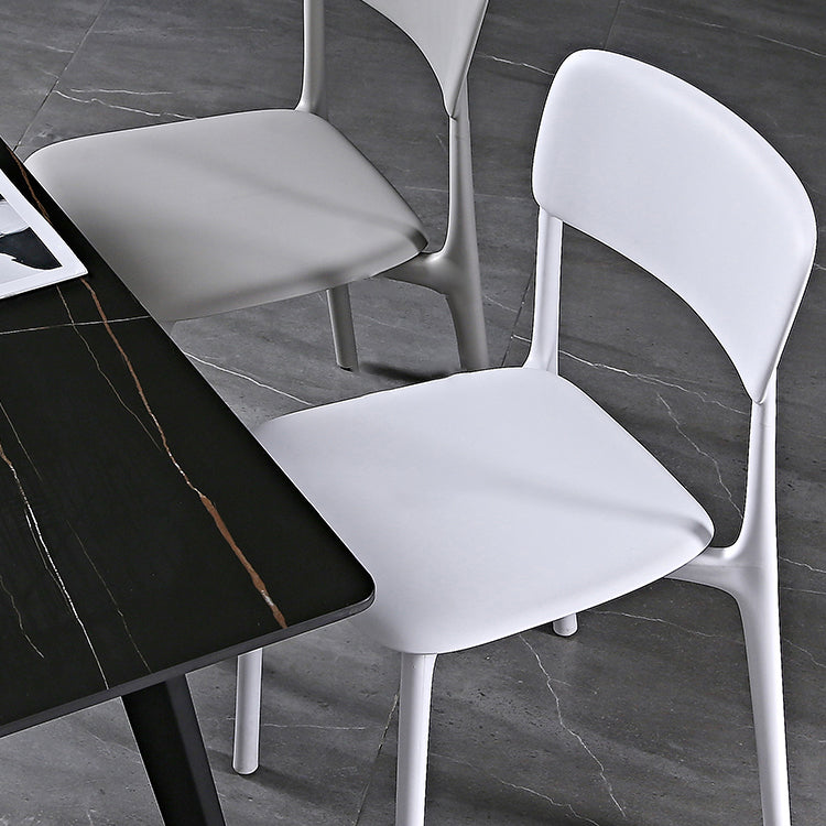 Modern Style Plastic Dining Chairs Open Back Dining Stackable Side Chairs for Kitchen