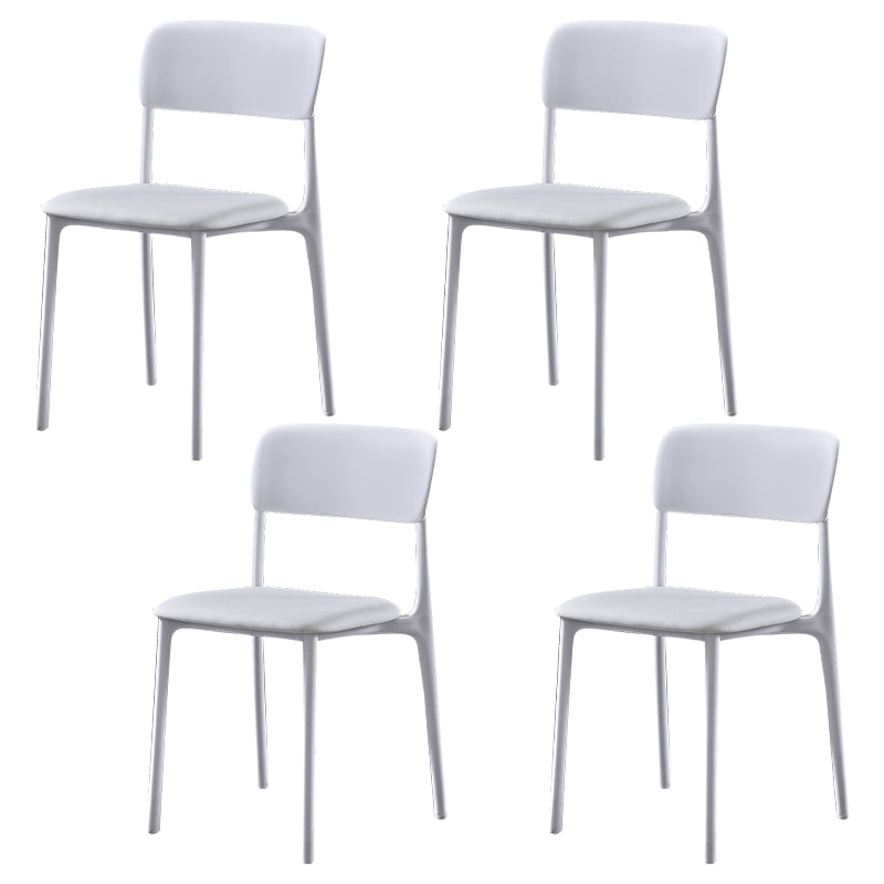 Modern Style Plastic Dining Chairs Open Back Dining Stackable Side Chairs for Kitchen