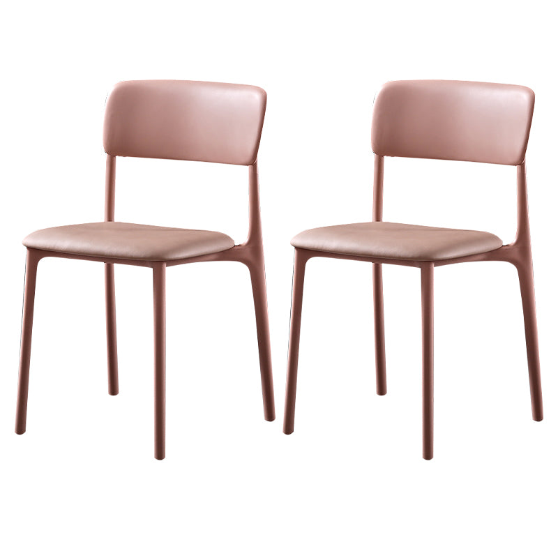 Modern Style Plastic Dining Chairs Open Back Dining Stackable Side Chairs for Kitchen
