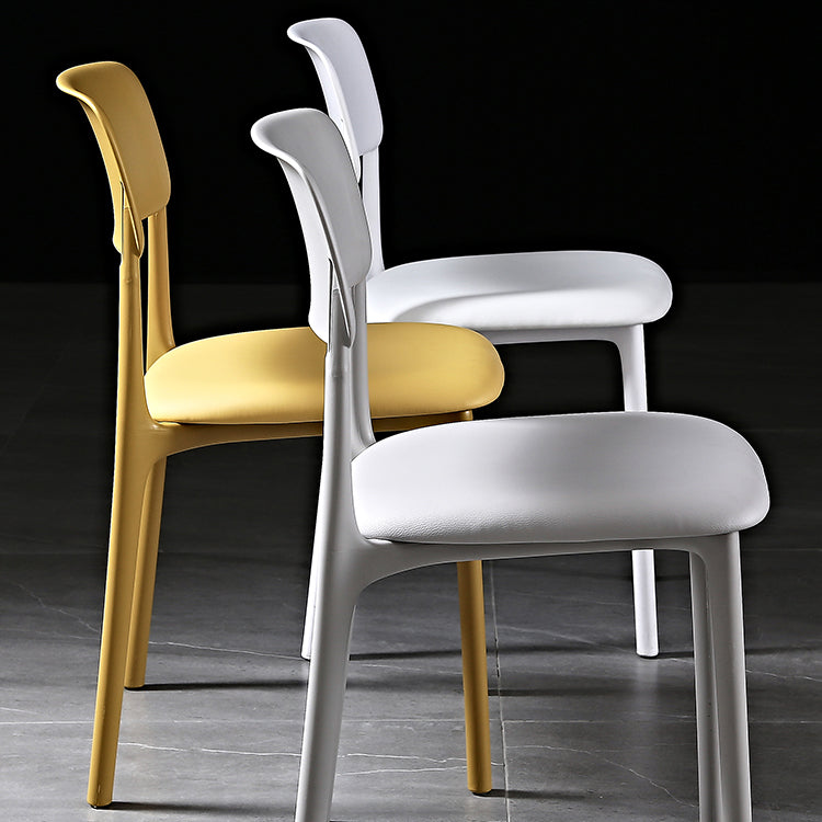 Modern Style Plastic Dining Chairs Open Back Dining Stackable Side Chairs for Kitchen