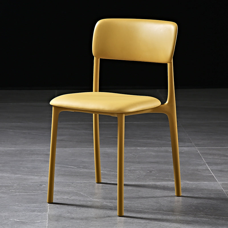 Modern Style Plastic Dining Chairs Open Back Dining Stackable Side Chairs for Kitchen