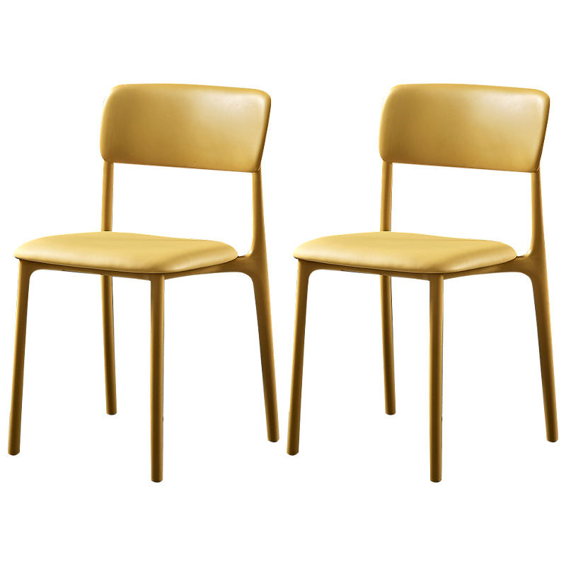 Modern Style Plastic Dining Chairs Open Back Dining Stackable Side Chairs for Kitchen