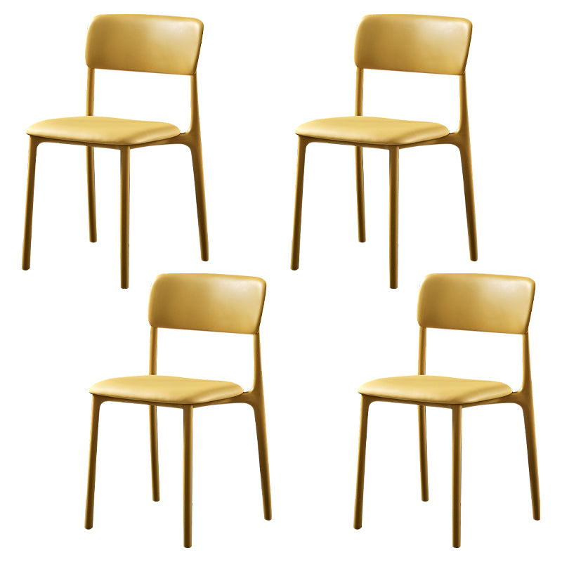 Modern Style Plastic Dining Chairs Open Back Dining Stackable Side Chairs for Kitchen