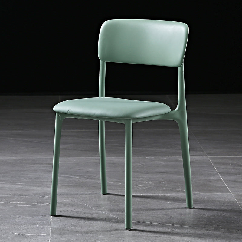 Modern Style Plastic Dining Chairs Open Back Dining Stackable Side Chairs for Kitchen