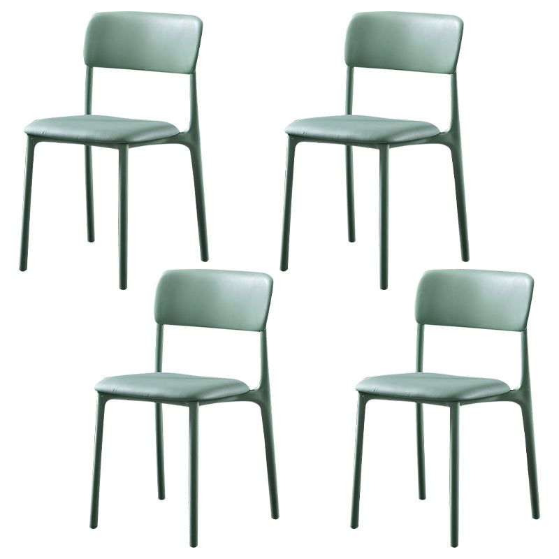 Modern Style Plastic Dining Chairs Open Back Dining Stackable Side Chairs for Kitchen