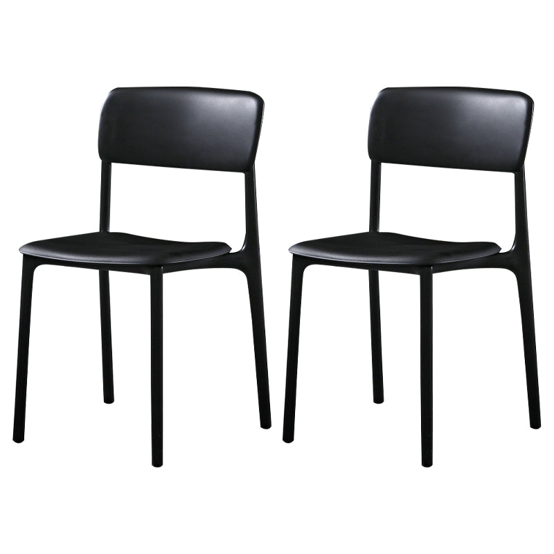 Modern Style Plastic Dining Chairs Open Back Dining Stackable Side Chairs for Kitchen