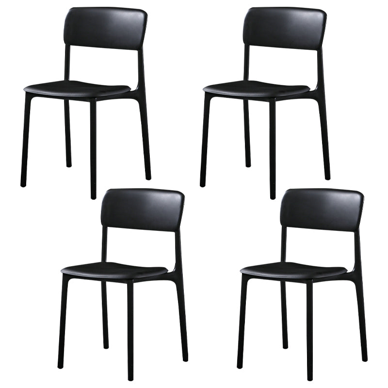 Modern Style Plastic Dining Chairs Open Back Dining Stackable Side Chairs for Kitchen