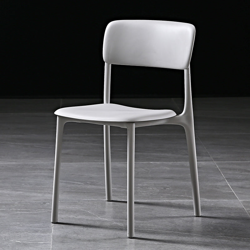 Modern Style Plastic Dining Chairs Open Back Dining Stackable Side Chairs for Kitchen