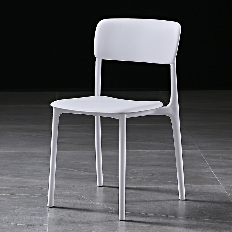 Modern Style Plastic Dining Chairs Open Back Dining Stackable Side Chairs for Kitchen