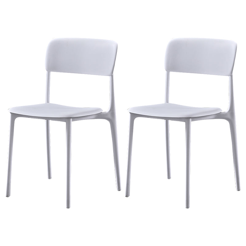 Modern Style Plastic Dining Chairs Open Back Dining Stackable Side Chairs for Kitchen
